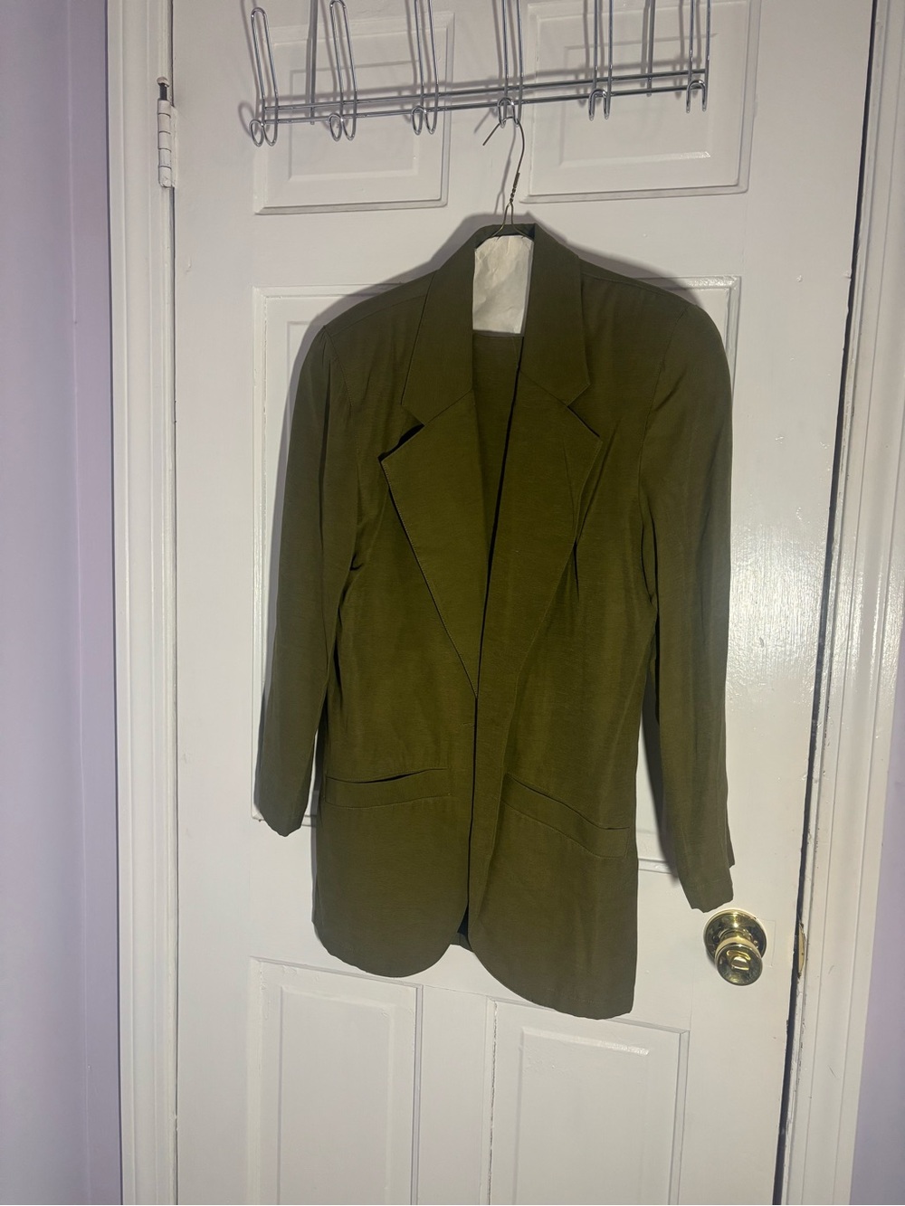 Olive Green Blazer and Skirt Set